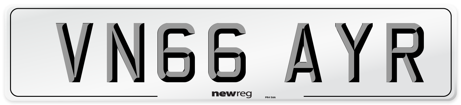 VN66 AYR Number Plate from New Reg
